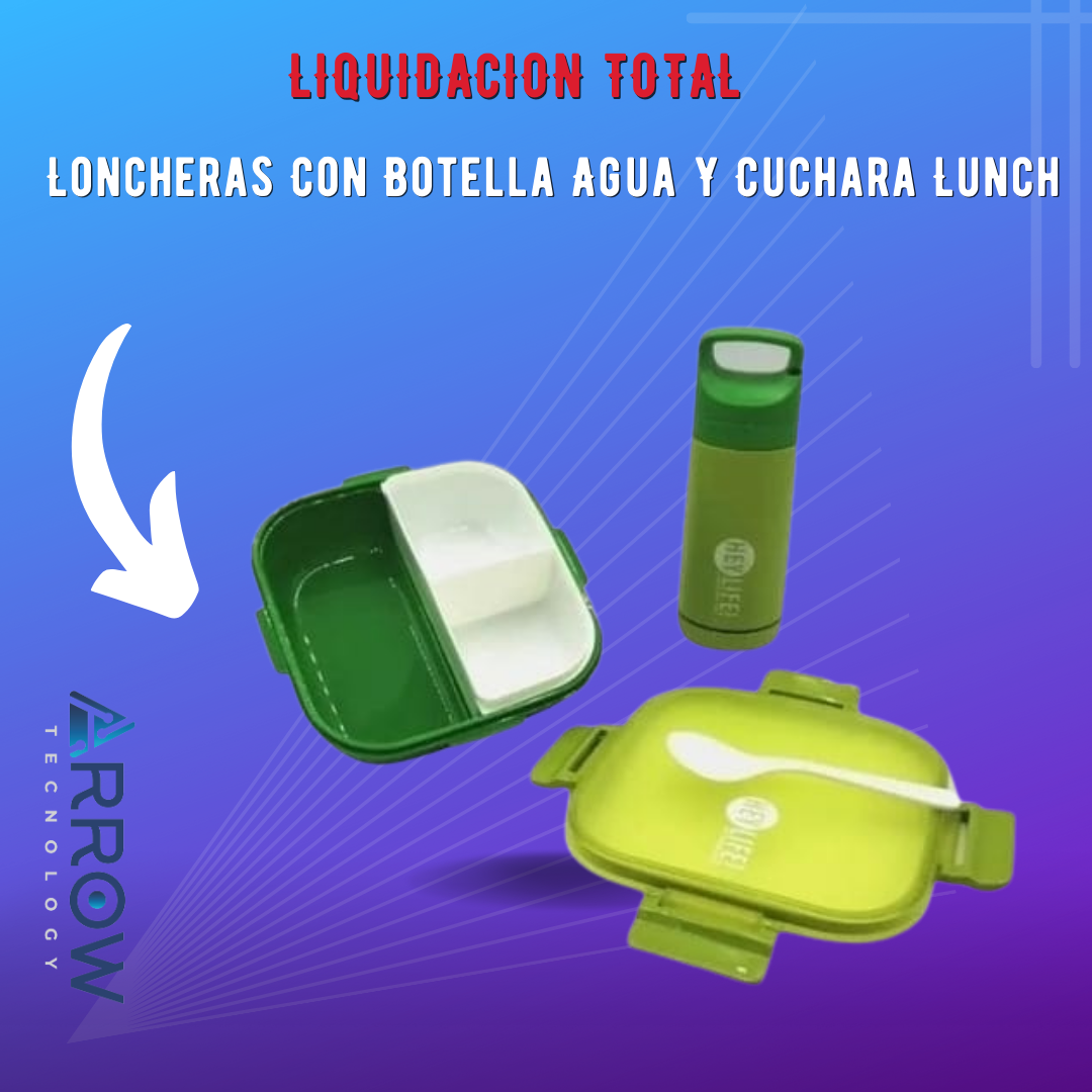 Loncheras Con Botella Agua Y Cuchara Lunch