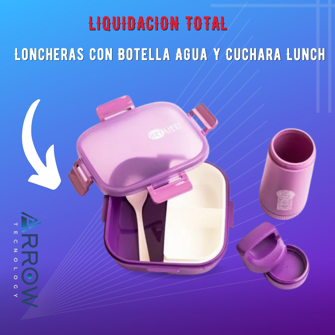 Loncheras Con Botella Agua Y Cuchara Lunch