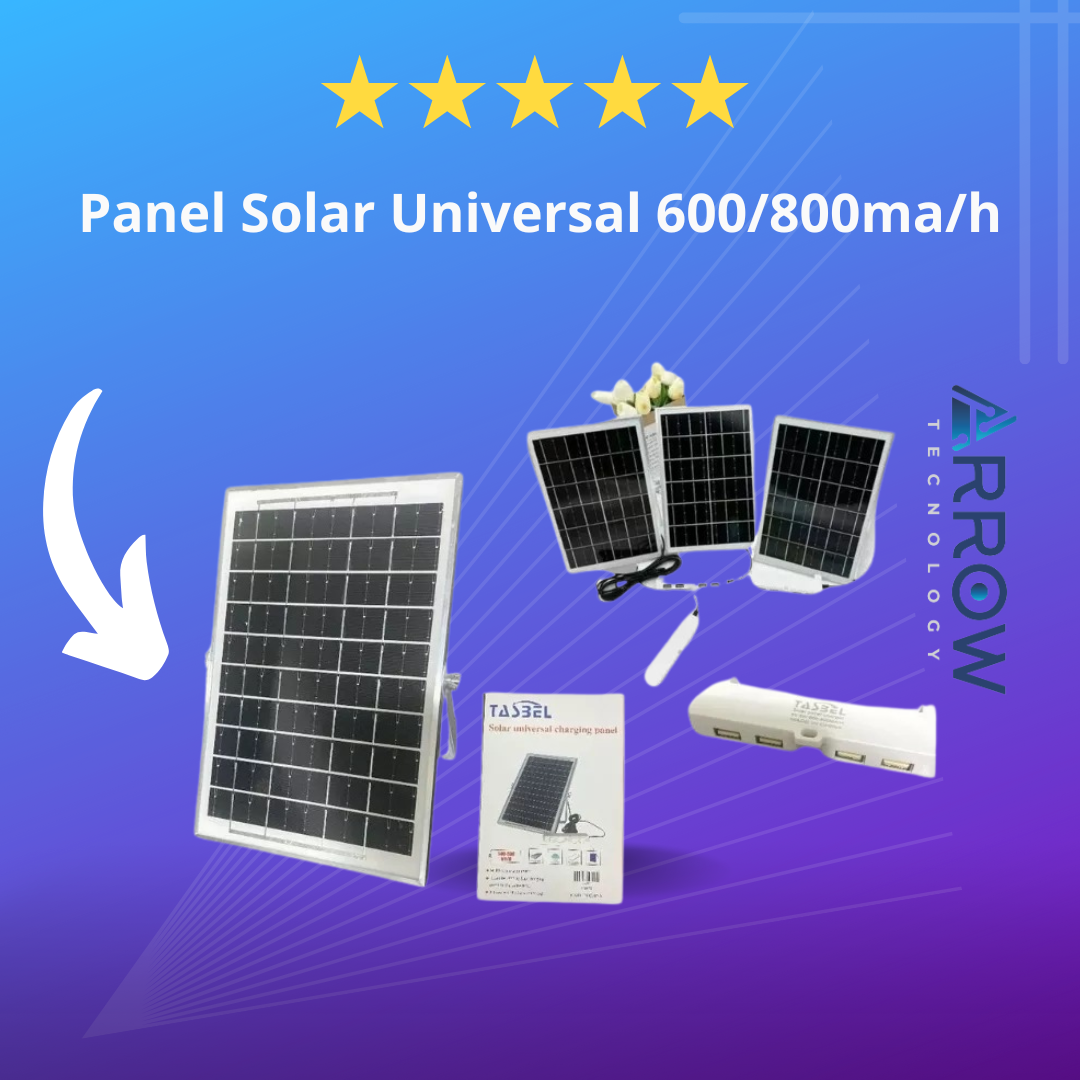 Panel solar universal de 600/800mA/h, ideal para cargar dispositivos pequeños y aplicaciones de energía renovable en exteriores