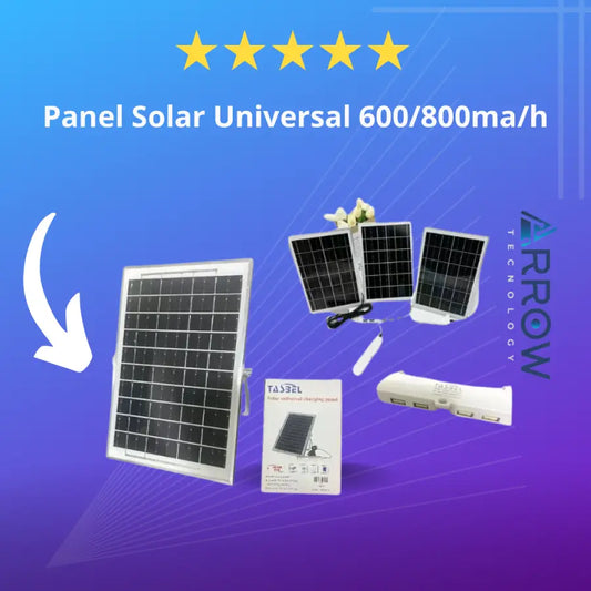 Panel solar universal de 600/800mA/h, ideal para cargar dispositivos pequeños y aplicaciones de energía renovable en exteriores